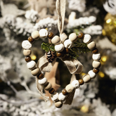 Cuore di natale in legno appeso h14